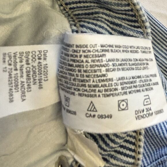 Code Bleu Women’s Jeans Stretch Light Wash Blue Railroad Striped Ankle Pants - Picture 10 of 10